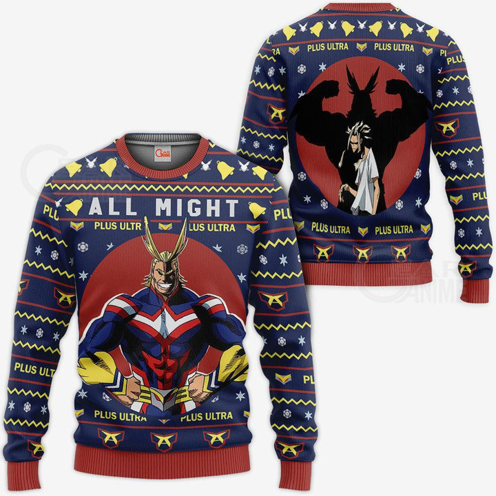 All Might Ugly Christmas Sweater My Hero Academia Anime Xmas Shirt Gift Idea - 1 - GearAnime