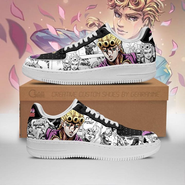 Giorno Giovanna Sneakers Manga Style JoJo's Anime Shoes Fan Gift PT06 - 1 - GearAnime