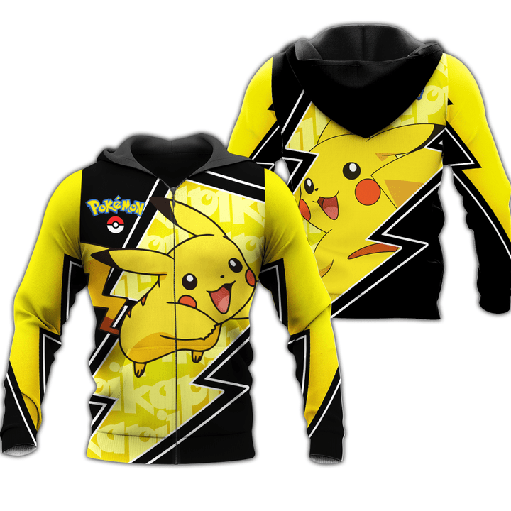 Pikachu Zip Hoodie Costume Pokemon Shirt Fan Gift Idea VA06 - 1 - GearAnime