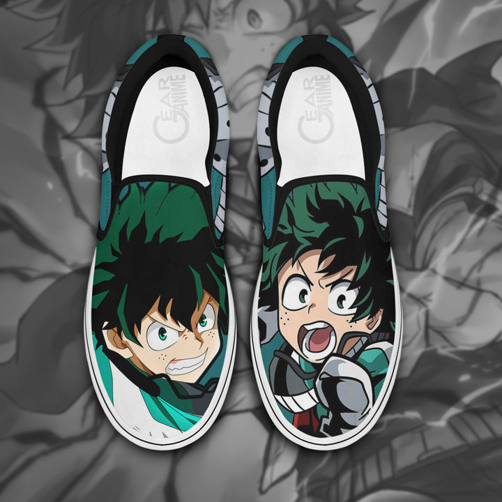 Izuku Midoriya Slip On Sneakers My Hero Academia Custom Anime Shoes - 1 - GearAnime