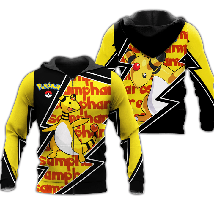 Ampharos Zip Hoodie Costume Pokemon Shirt Fan Gift Idea VA06 - 1 - GearAnime