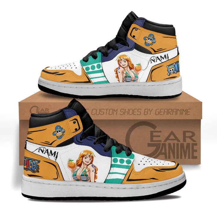 Nami Kids Sneakers Custom Anime One Piece Kids ShoesGear Anime