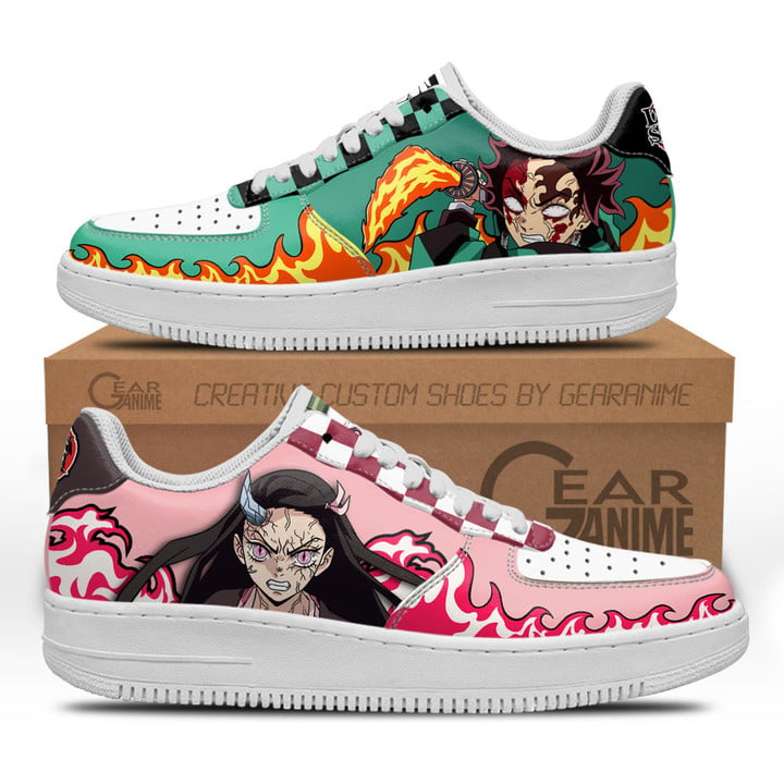 Nezuko and Tanjiro Air Sneakers Custom Kimetsu Anime ShoesGear Anime