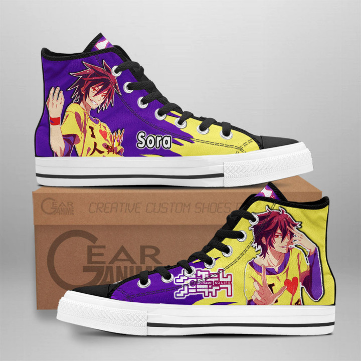 Sora High Top Shoes Custom No Game No Life Anime Sneakers