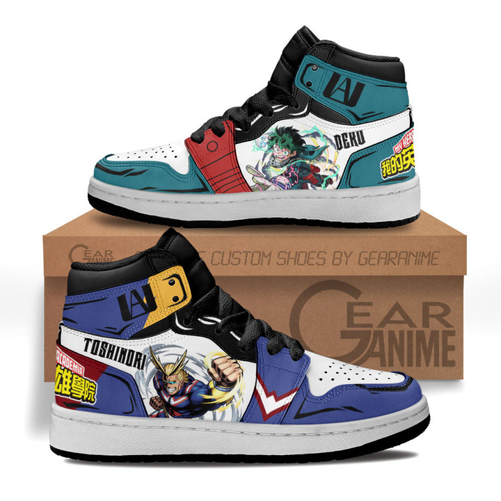 Deku and All Might Kids Sneakers Custom Anime My Hero Academia Kids ShoesGear Anime