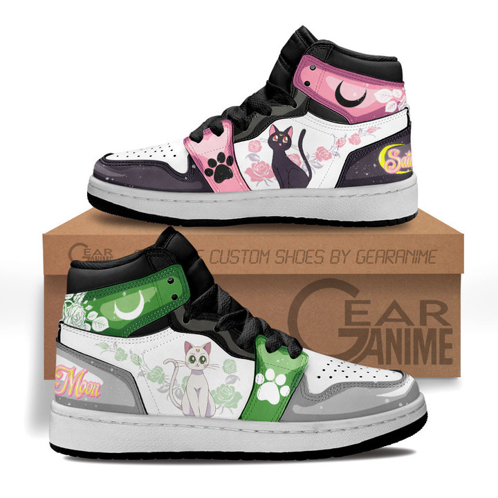 Luna and Artemis Kids Sneakers Custom Sailor Anime Kids ShoesGear Anime