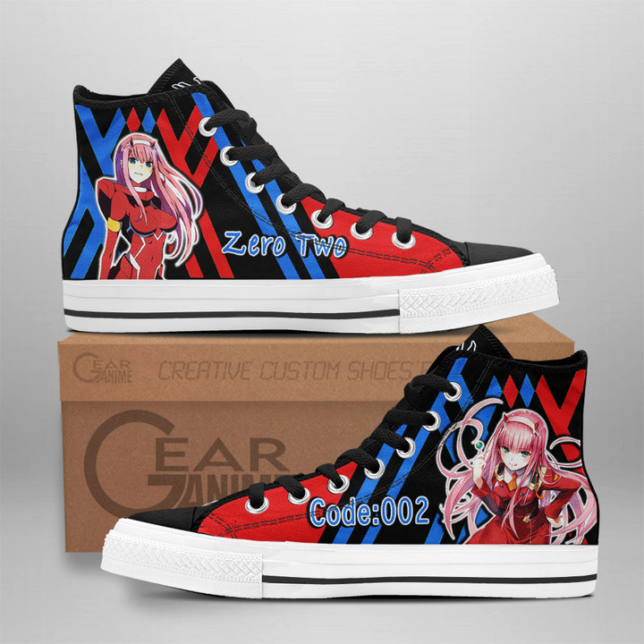 Zero Two Code 002 High Top Shoes Custom Darling In The Franxx Sneakers