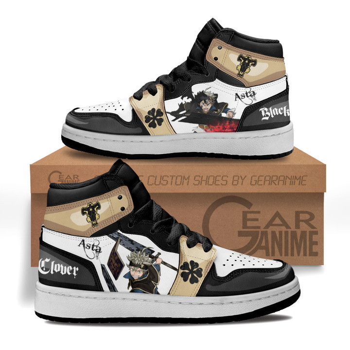 Asta Kids Sneakers Custom Black Clover Anime Kids ShoesGear Anime