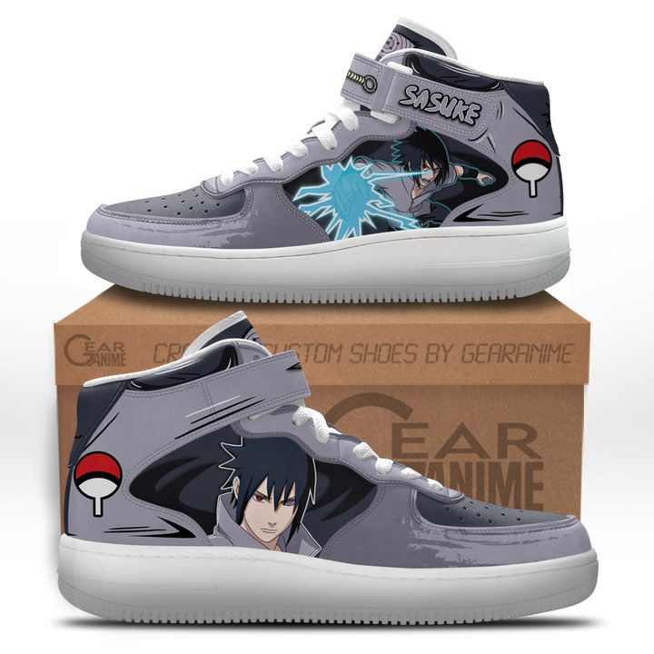 Sasuke Uchiha Sneakers Air Mid Custom Anime ShoesGear Anime