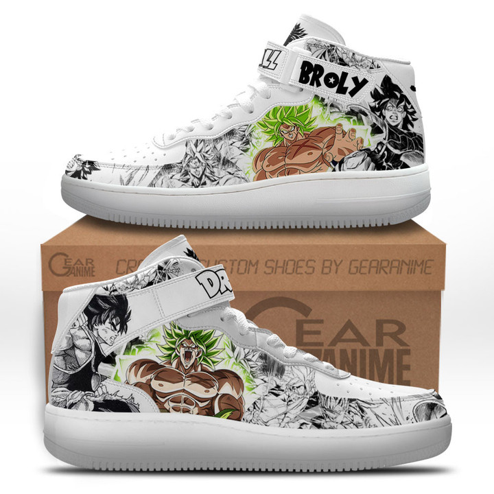 Broly Sneakers Air Mid Custom Dragon Ball Anime Shoes Mix MangaGear Anime