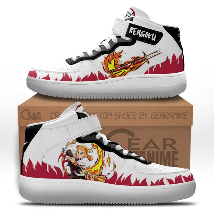 Rengoku Sneakers Air Mid Custom Anime Demon Slayer ShoesGear Anime