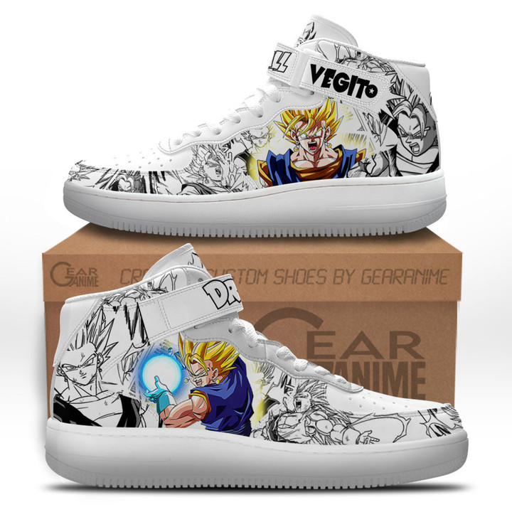 Vegito Yellow Sneakers Air Mid Custom Dragon Ball Anime Shoes Mix MangaGear Anime
