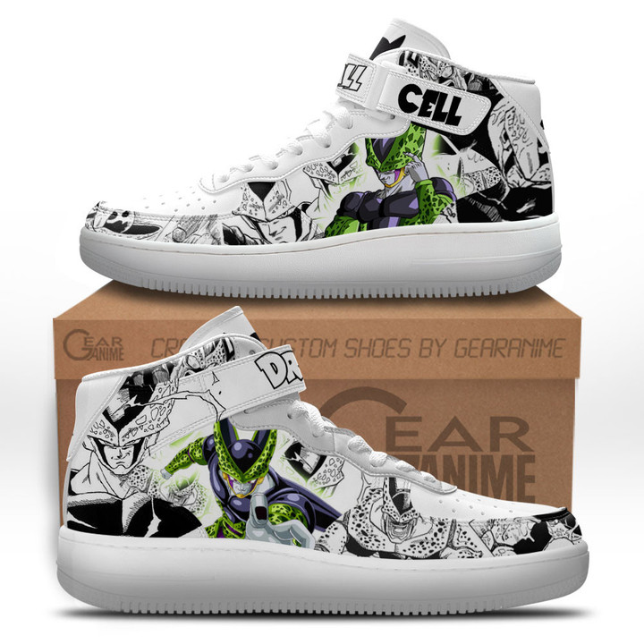 Cell Sneakers Air Mid Custom Dragon Ball Anime Shoes Mix MangaGear Anime