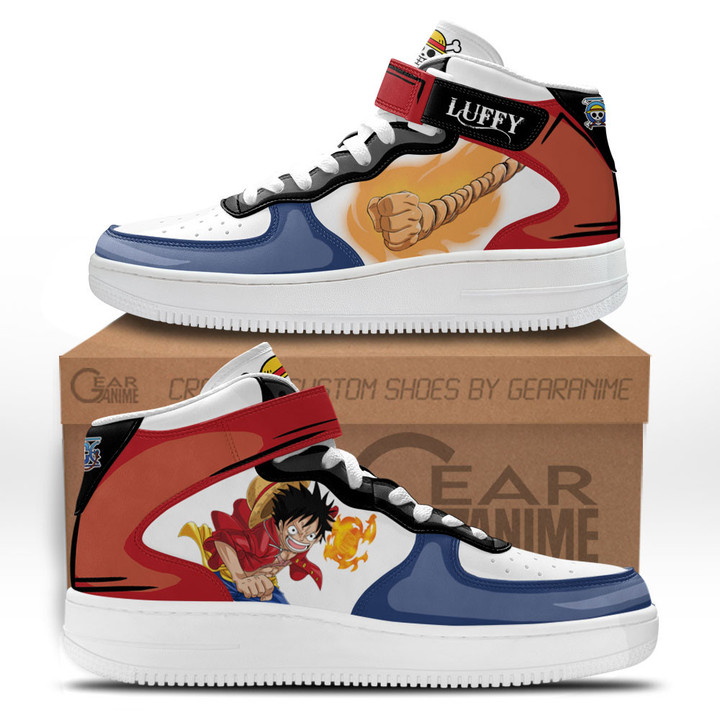 Luffy Sneakers Air Mid Custom Anime One Piece Shoes for OtakuGear Anime