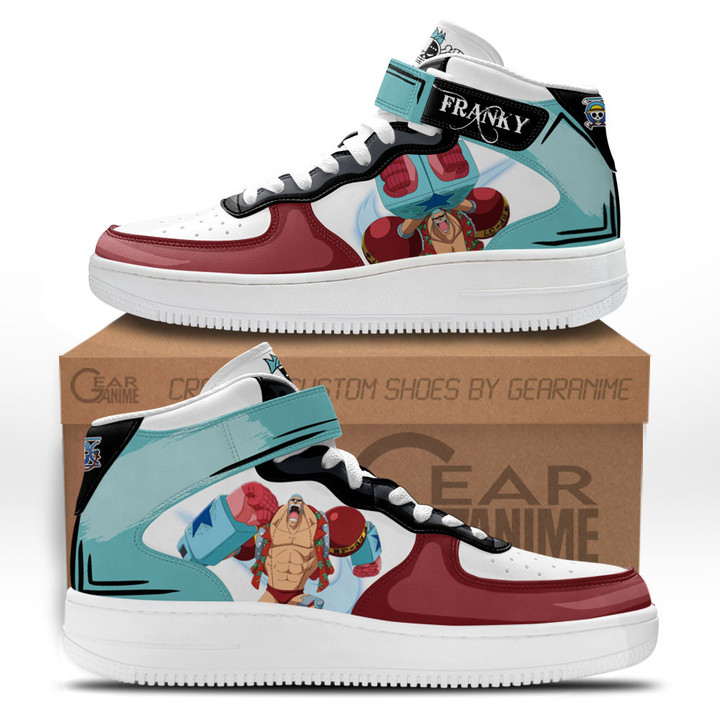 Franky Sneakers Air Mid Custom Anime One Piece Shoes for OtakuGear Anime