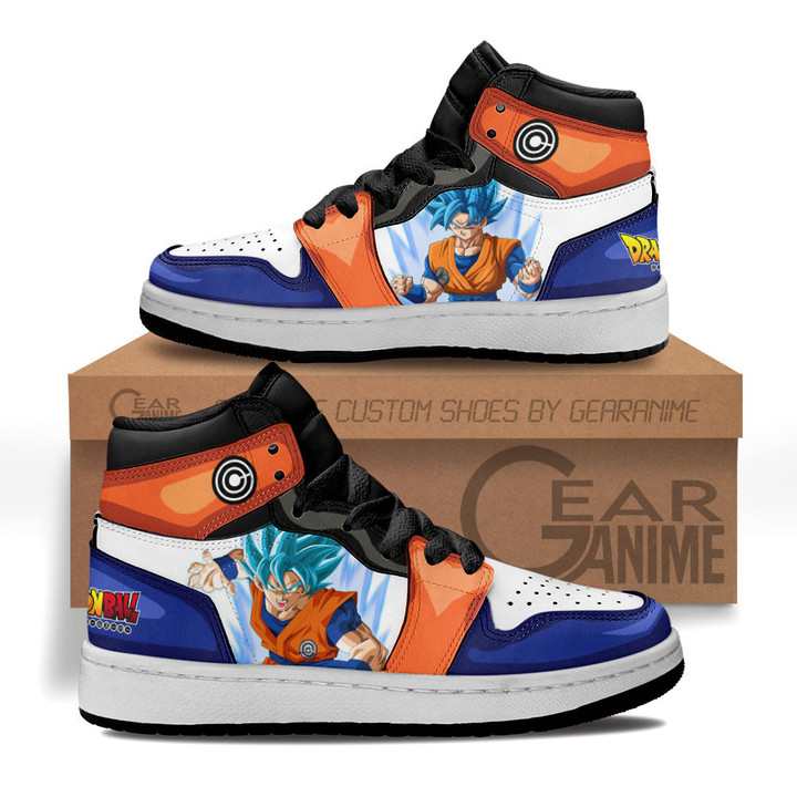 Goku Blue Kids Sneakers Custom Dragon Ball Anime Kids ShoesGear Anime