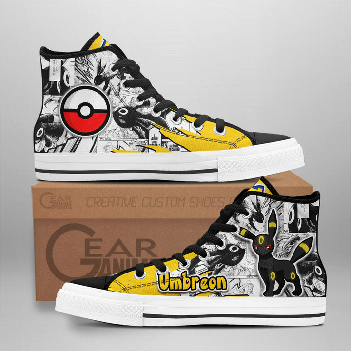 Umbreon High Top Shoes Custom Pokemon Anime Sneakers Mix Manga