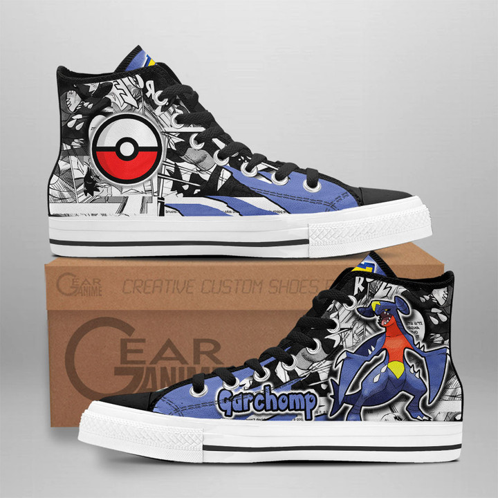 Garchomp High Top Shoes Custom Pokemon Anime Sneakers Mix Manga