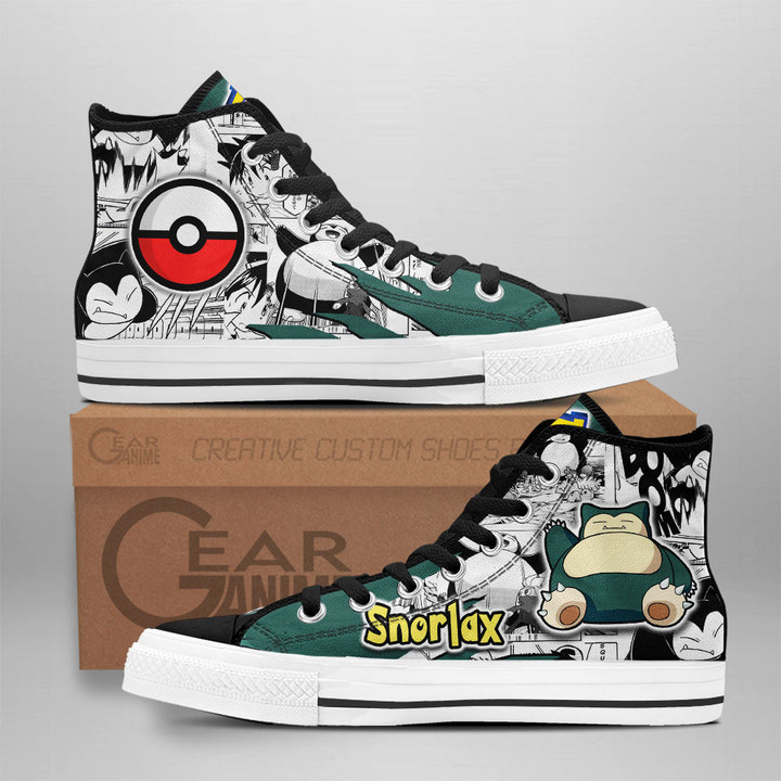 Snorlax High Top Shoes Custom Pokemon Anime Sneakers Mix Manga