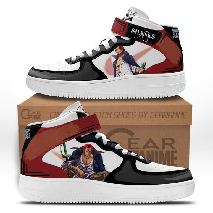 Shanks Sneakers Air Mid Custom One Piece Anime Shoes for OtakuGear Anime