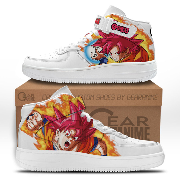 Goku God Sneakers Air Mid Custom Dragon Ball Anime Shoes for OtakuGear Anime