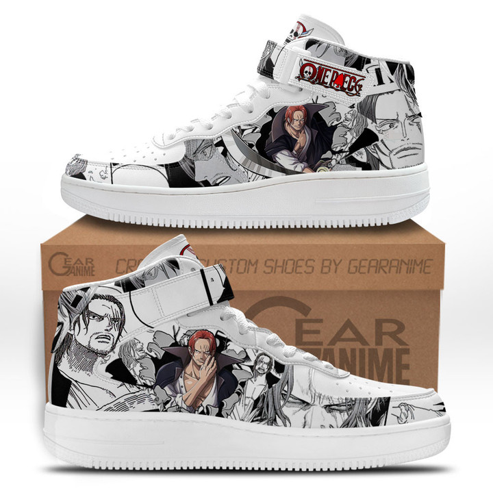 Shanks Sneakers Air Mid Custom One Piece Anime Shoes Mix MangaGear Anime