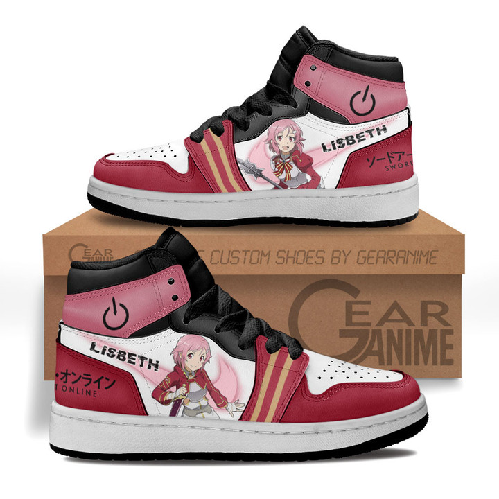 Lisbeth Kids Sneakers Custom Sword Art Online Anime Kids Shoes for OtakuGear Anime