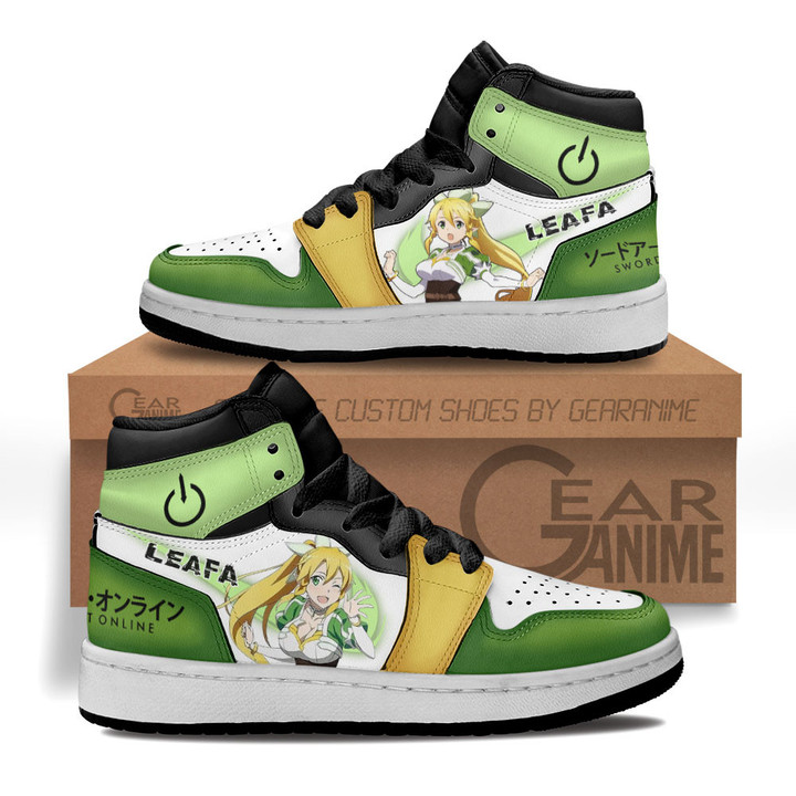 Leafa Kids Sneakers Custom Sword Art Online Anime Kids Shoes for OtakuGear Anime