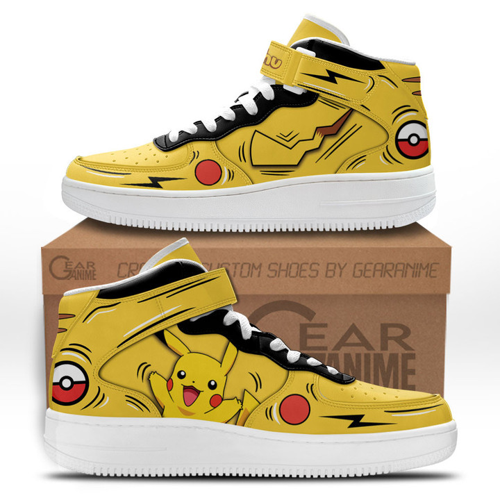 Pikachu Sneakers Air Mid Custom Pokemon Anime Shoes for OtakuGear Anime