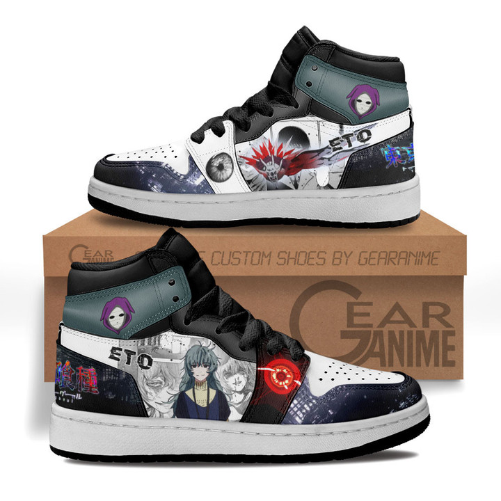 Eto Kids Sneakers Custom Tokyo Ghoul Anime Kids Shoes for OtakuGear Anime