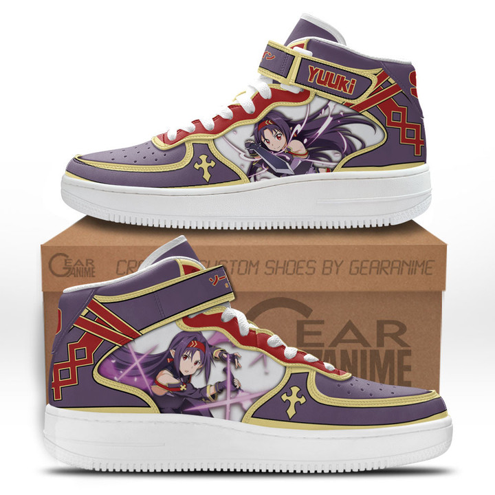 Yuuki Sneakers Air Mid Custom Sword Art Online Anime Shoes For OtakuGear Anime