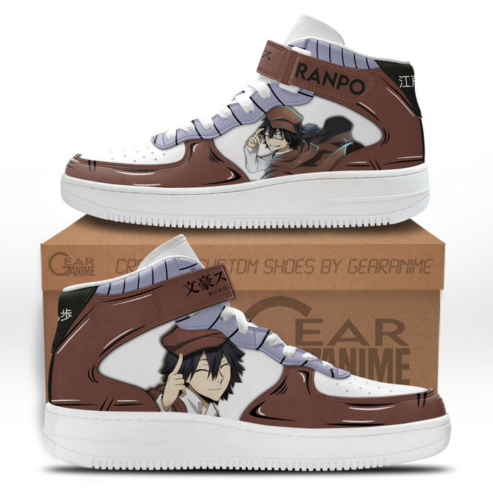 Ranpo Edogawa Sneakers Air Mid Custom Bungo Stray Dogs Anime ShoesGear Anime