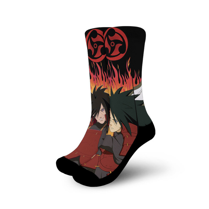 Madara Uchiha Socks NRT Custom Anime Socks Flames Style