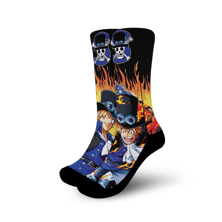 Sabo Socks One Piece Custom Anime Socks Flames Style