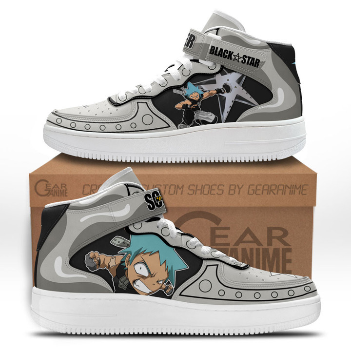 Black Star Sneakers Air Mid Custom Soul Eater Anime ShoesGear Anime