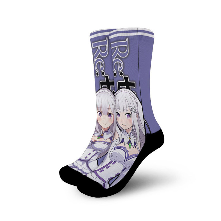 Emilia Socks Re:Zero Custom Anime Socks For Otaku