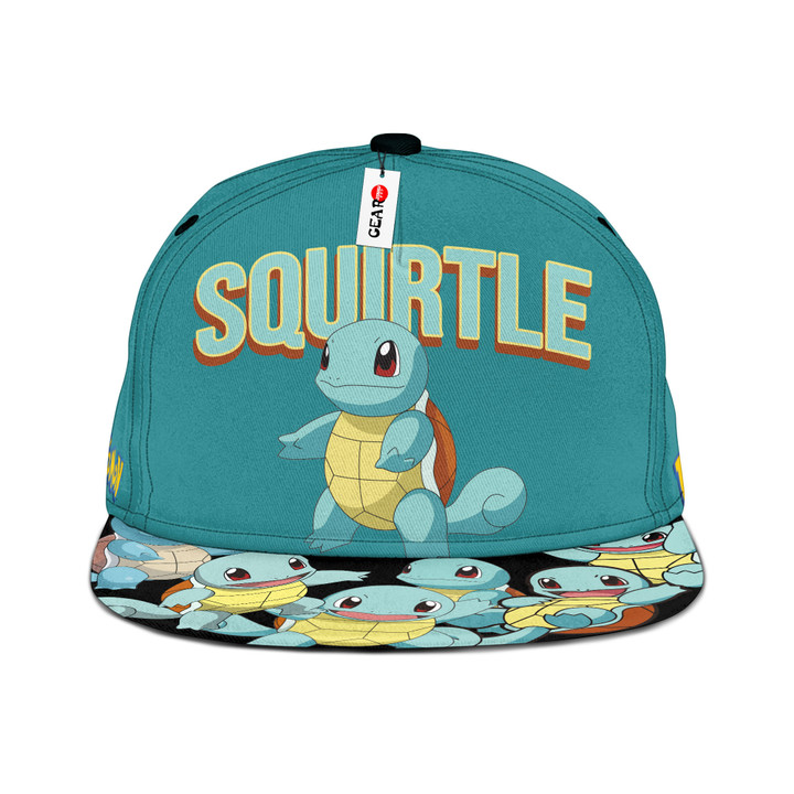 Squirtle Snapback Hat Custom Pokemon Anime Hat Gift