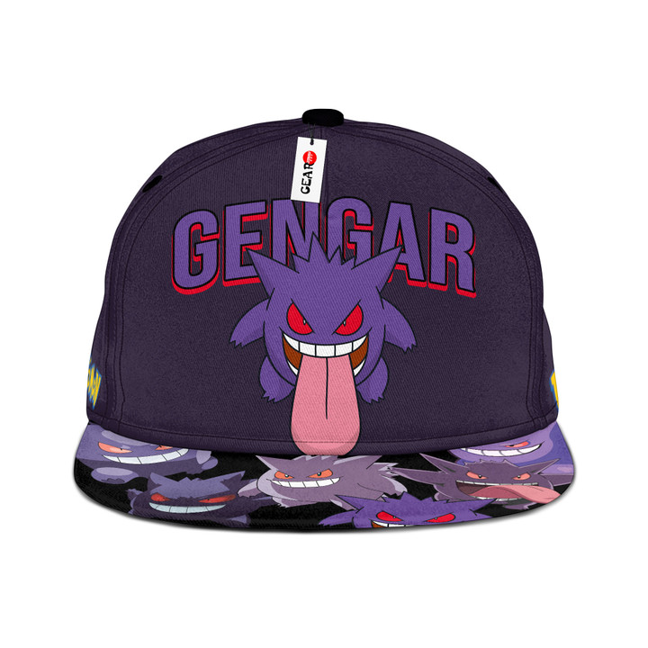 Gengar Snapback Hat Custom Pokemon Anime Hat Gift