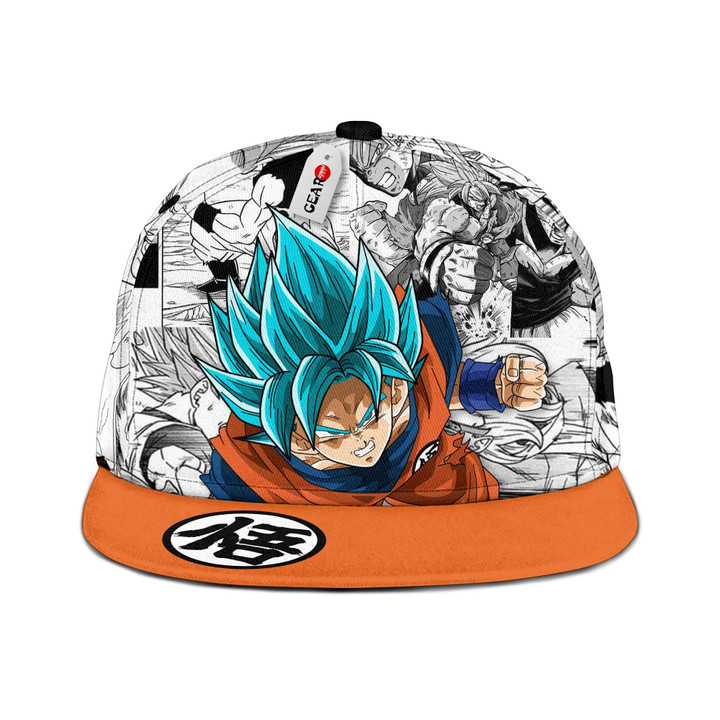 Goku Blue Snapback Hat Custom Dragon Ball Anime Hat Mix Manga