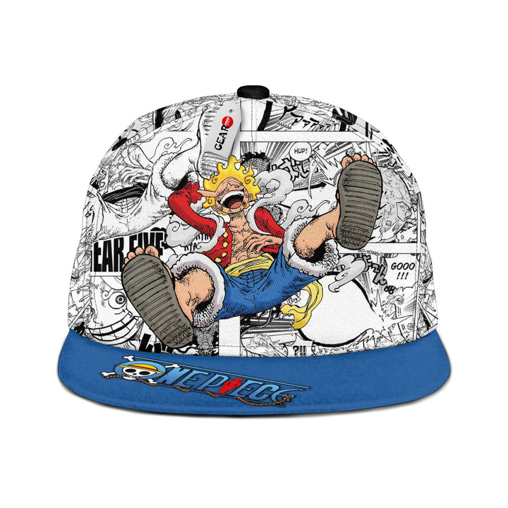 Luffy Gear 5 Snapback Hat Custom One Piece Anime Hat Mix Manga