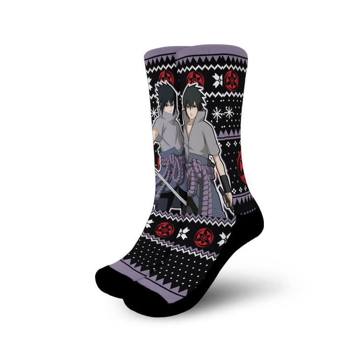 Sasuke Uchiha Socks Custom Ugly Christmas Anime Socks Gear Anime