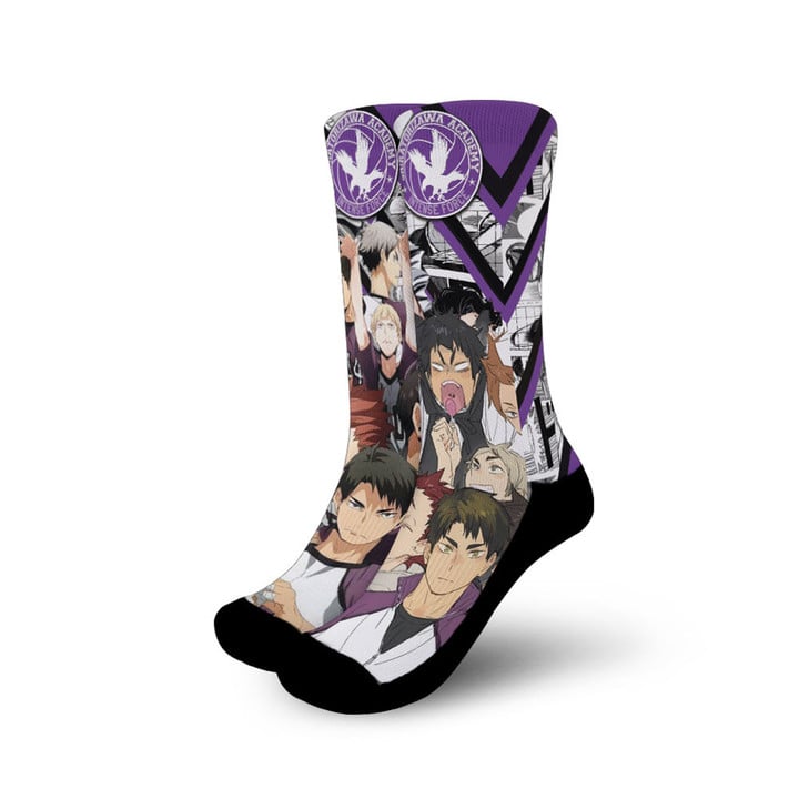 Haikyuu Shiratorizawa Team Custom Anime Socks For Anime Fans Gear Anime