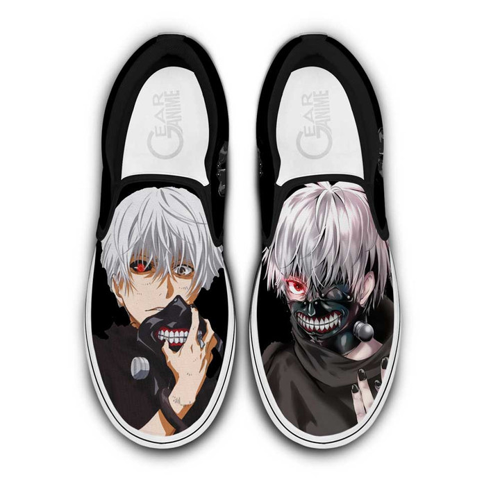 Ken Kaneki Slip On Sneakers Custom Anime Tokyo Ghoul Shoes - 1 - GearAnime