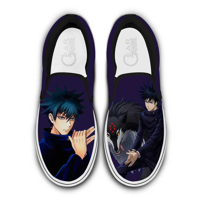 Fushiguro Megumi Slip On Sneakers Custom Anime Jujutsu Kaisen Shoes - 1 - GearAnime