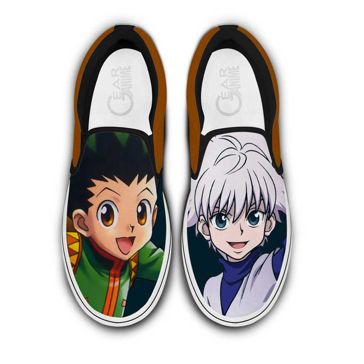 Gon & Killua Slip On Sneakers Custom Anime Hunter x Hunter Shoes - 1 - GearAnime