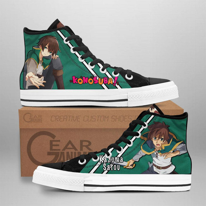 KonoSuba Kazuma Satou High Top Shoes Custom Anime Sneakers - 1 - GearAnime