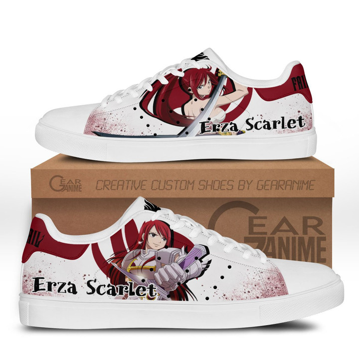 Fairy Tail Erza Scarlet Skate Sneakers Custom Anime Shoes - 1 - GearAnime