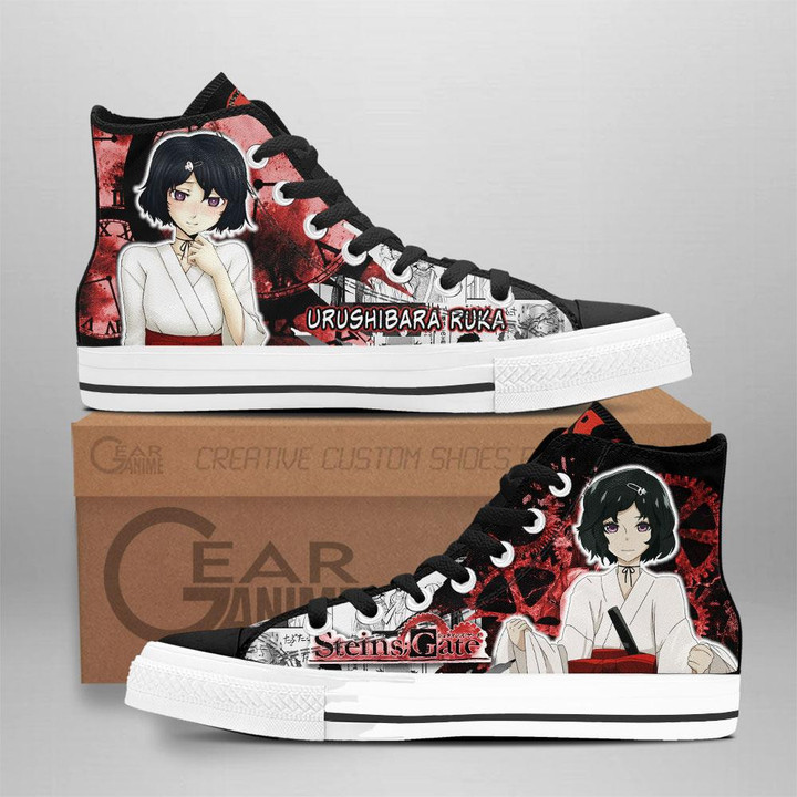 Steins Gate Urushibara Ruka High Top Shoes Custom Manga Anime Sneakers - 1 - GearAnime