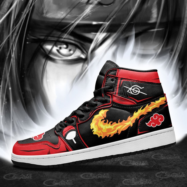 Itachi Sneakers Fireball No Jutsu! Custom AKT Anime Shoes - 5 - GearAnime