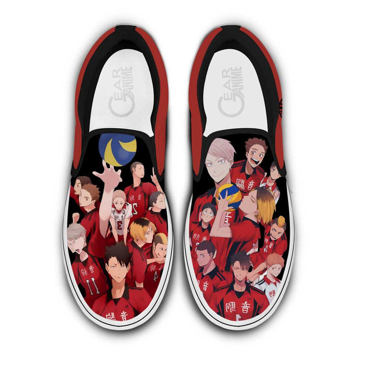 Nekoma Slip On Sneakers Custom Anime Haikyuu Shoes - 1 - GearAnime